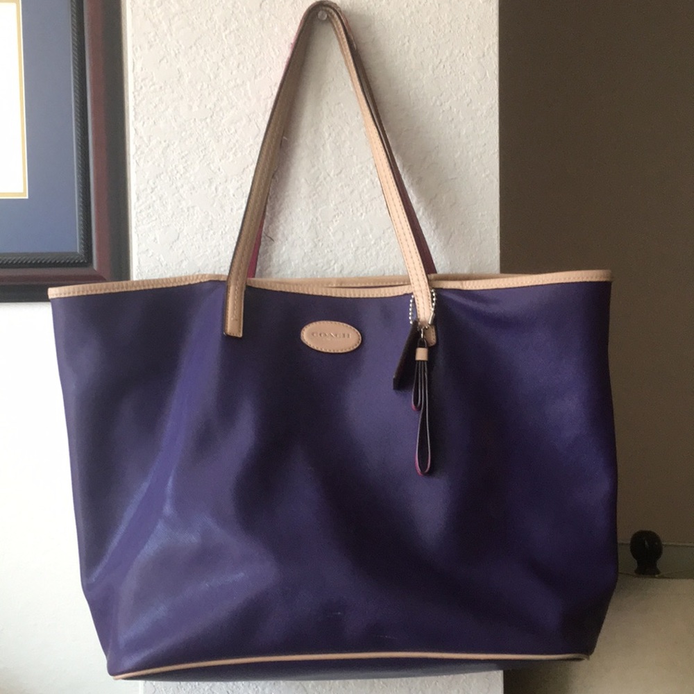 Purple Coach tote